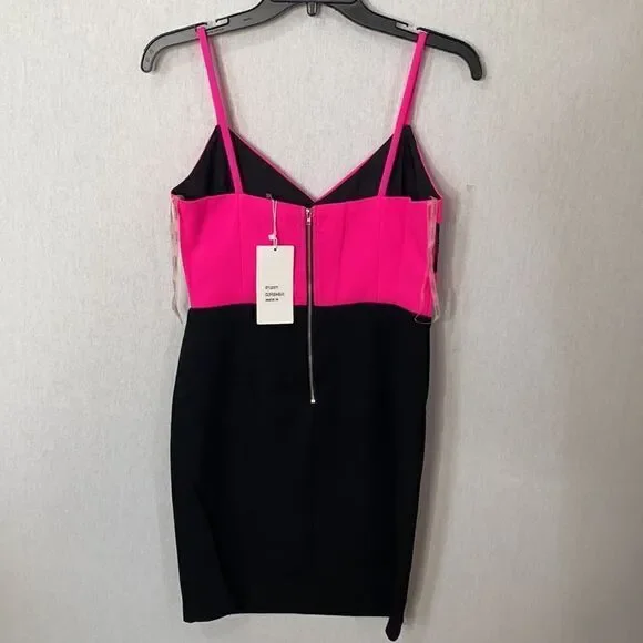 Lucy Paris Women’s Fuchsia and Black Size Small Mini Dress. New With Tags. NWT - Picture 4 of 11